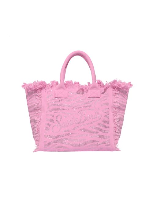 Borsa Vanity regular in canvas animalier con strass Mc2 Saint Barth | VANI00108749L